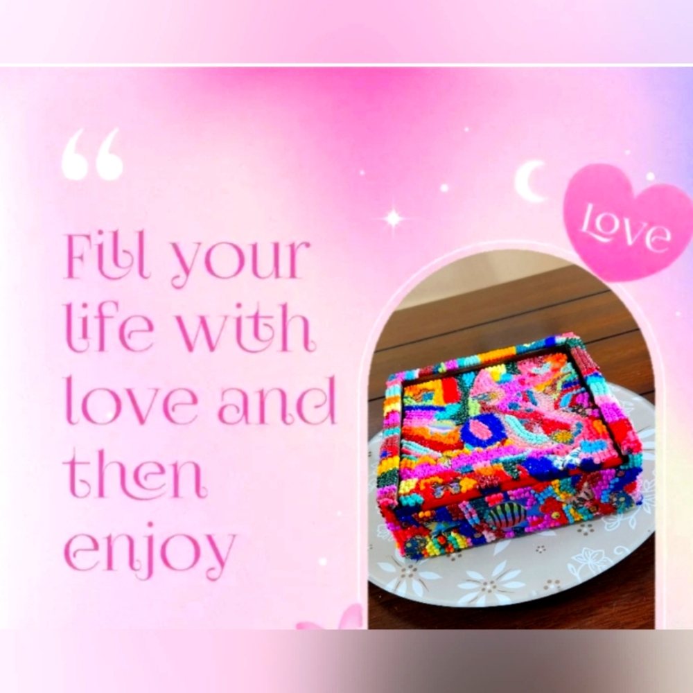 Hand Painted Beaded Memory Box